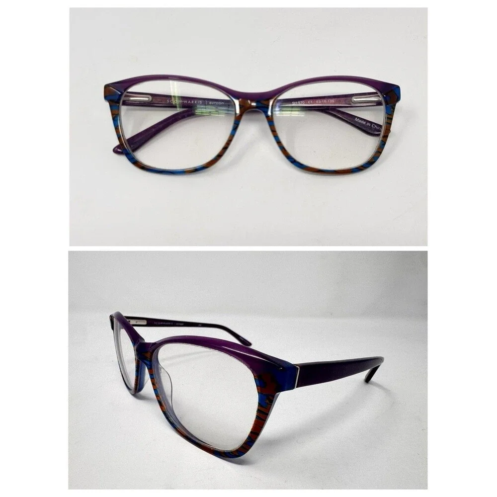 Scott Harris SH-570 Eyeglass Frames Only 53-16-135 Purple C1 Authentic